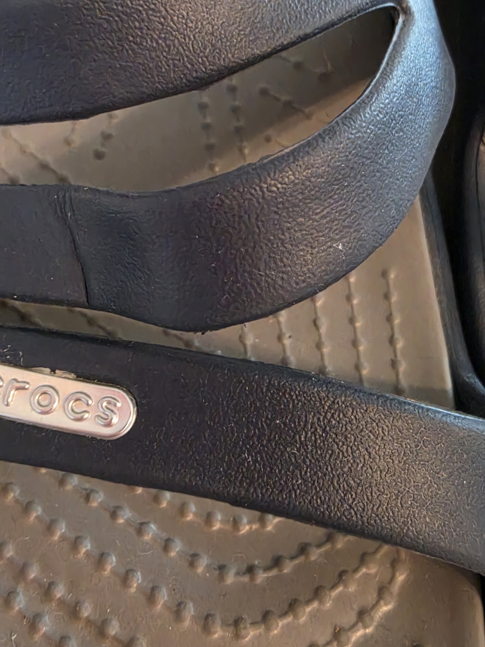 Crocs Patricia Wedge Sandals Slide On Size 9 Navy Blue - Picture 7 of 8